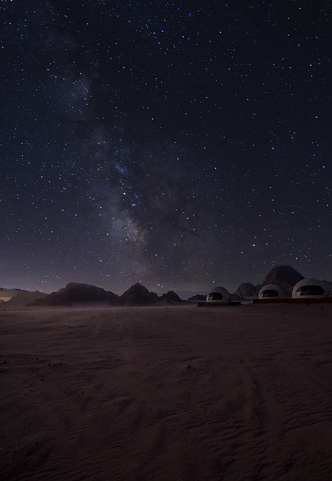 Milky Way Desert Wadi Rum in Jordan, Middle East, Asia, by Axel Schmies