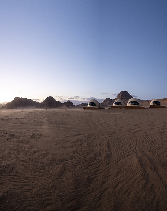 Desert camp in the Wadi Rum desert in Jordan, Asia, by Axel Schmies