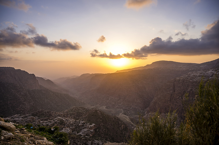 Sunset in Wadi Dana, Jordan, Asia, by Axel Schmies