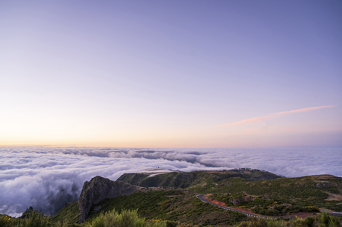 Atmosphere at sunrise above the clouds, Pico do Areeiro, Madeira, Portugal, Europe, by Axel Schmies