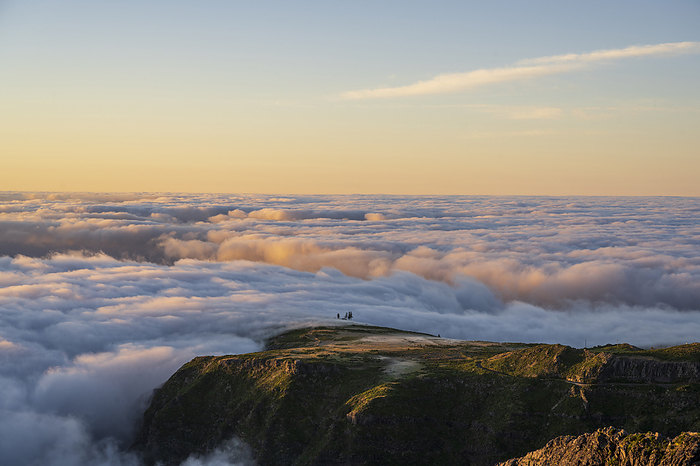 Atmosphere at sunrise above the clouds, Miradouro do Pico do Areeiro, Madeira, Portugal, Europe, by Axel Schmies