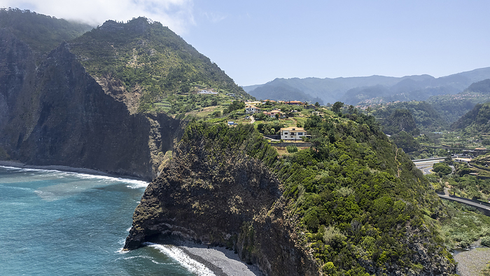 Drone shot, Miradouro do Guindaste, Praia da Faial, Madeira, Portugal, Europe, by Axel Schmies