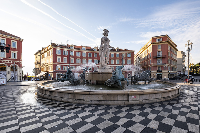 Fontaine du Soleil in Nice, Nice in winter, South of France, Cote d'Azur, France, Europe, by Arnt Haug