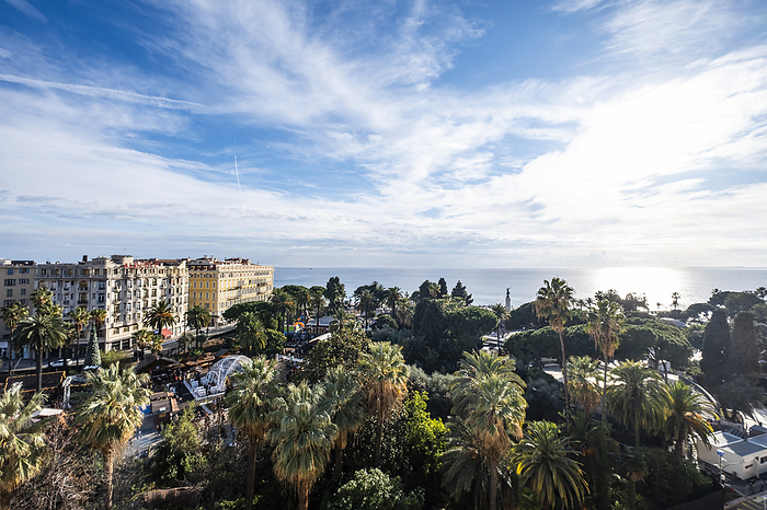 View from the terrace of the Hotel Anantara, Nice in winter, South of France, Cote d'Azur, France, Europe, by Arnt Haug