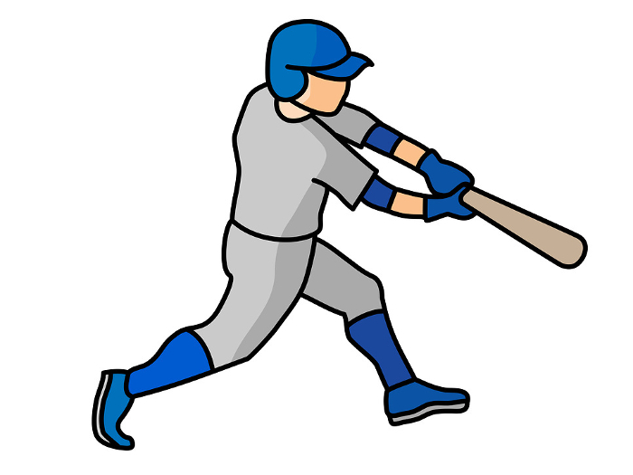 Clip art of male baseball player batting