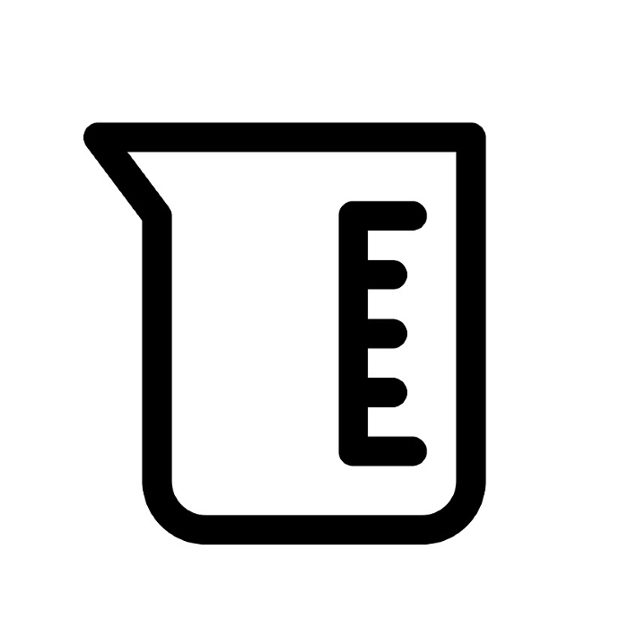 Line style icons representing science, beakers