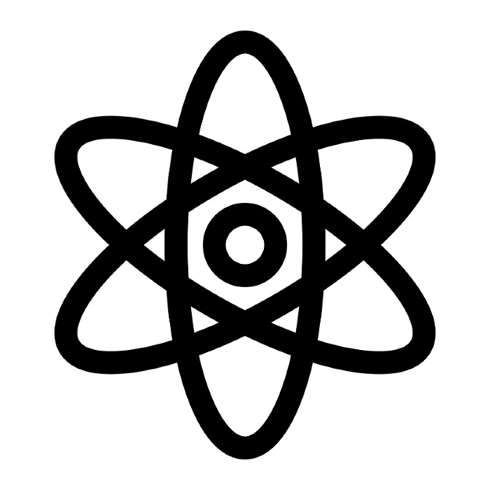 Line style icons representing science, atoms