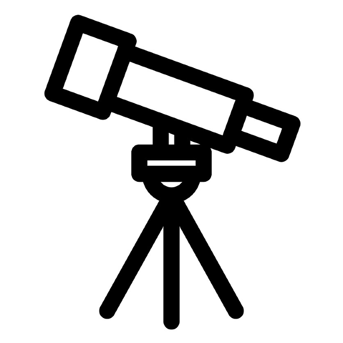 Line style icons representing science, telescopes