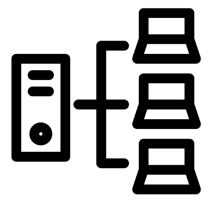Line style icons representing IT, networks, and servers