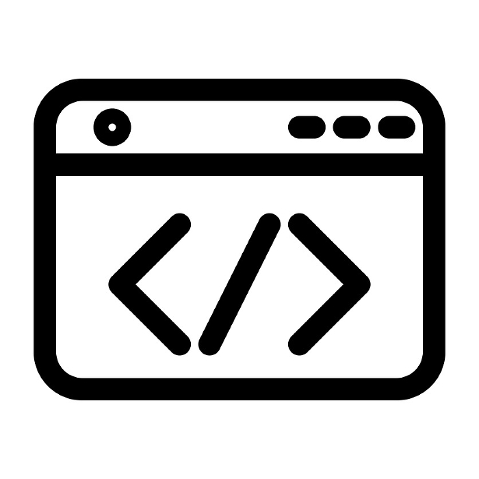 Line style icons representing IT, programs, programming