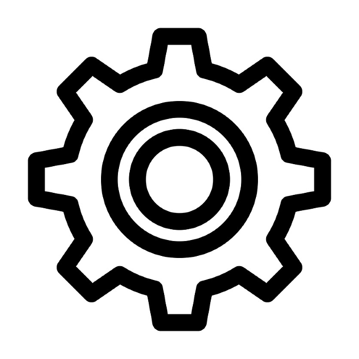 Line style icons representing IT and gears