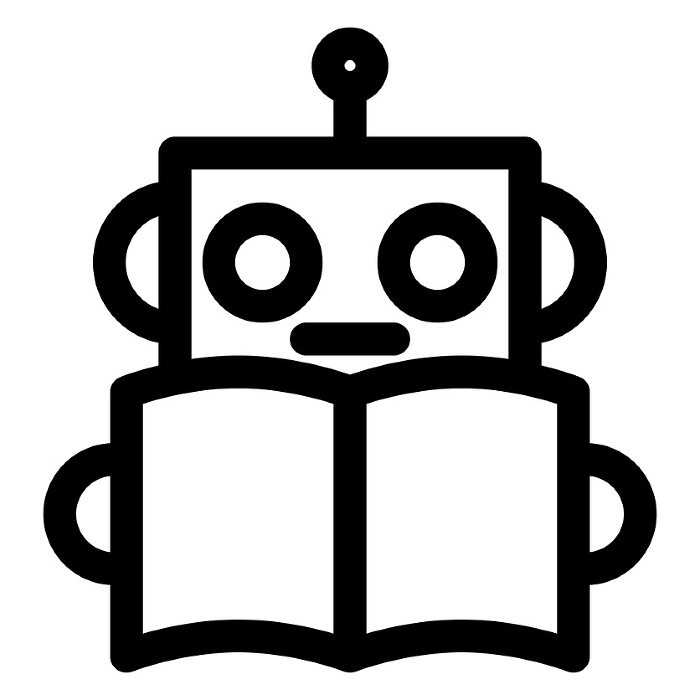 Line style icons representing AI, robots, bots, and learning