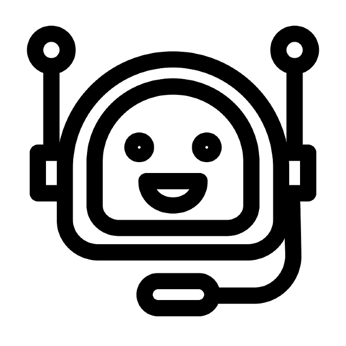 Line style icons representing AI, robots, bots, and operators