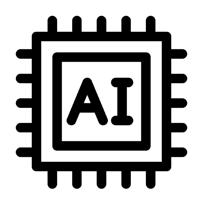 Line style icons representing AI, robots, bots, and infrastructure