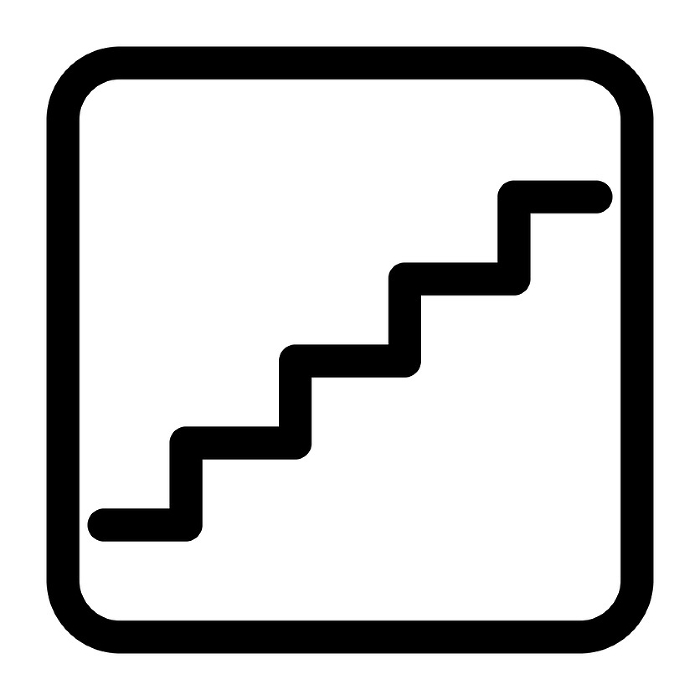 Line style icons representing information, stairs
