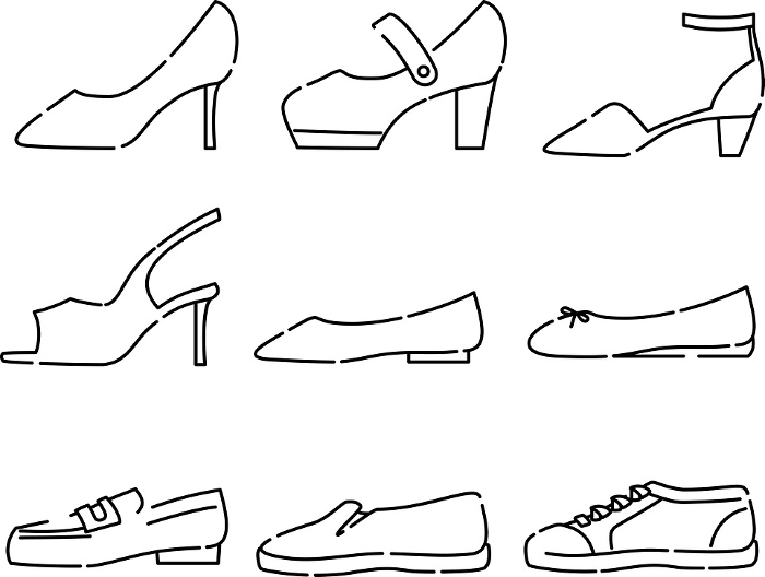 Shoes Line Drawing Set