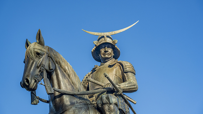 Statue of Date Masamune mounted on a horse, Sendai City, Miyagi Prefecture