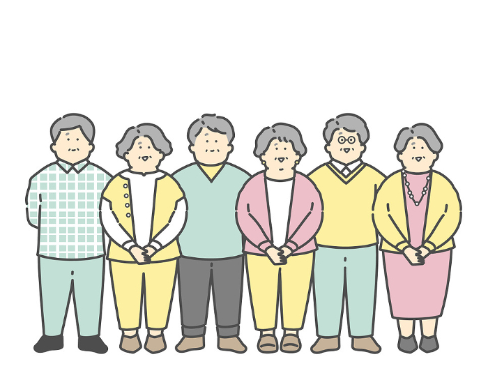 Senior Citizens Full Length Illustration