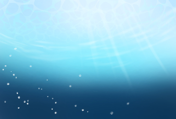 Clip art background of underwater and bubbles looking up at ripples on the water surface.