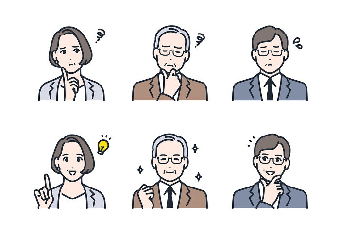Distressed Solution Manager President Business Facial Expressions Color Icon Set