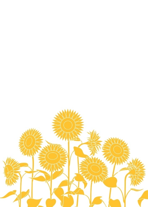 Simple sunflower silhouette background, summer wallpaper, portrait frame