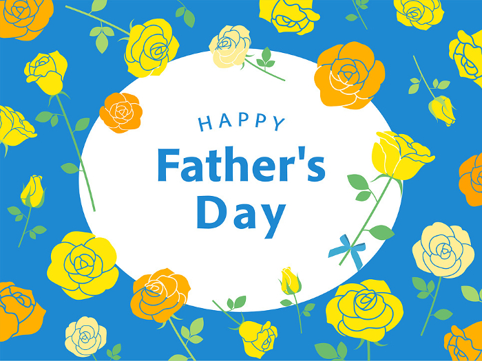 Father's Day banner with rose design_vector illustration