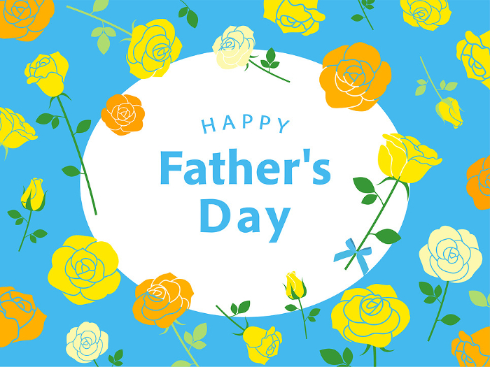 Father's Day banner with rose design_vector illustration