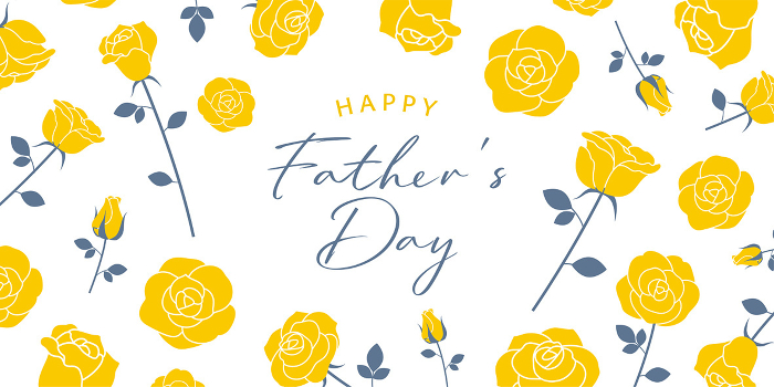 Father's Day banner with yellow rose design (2:1) _ vector illustration