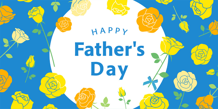 Father's Day banner with rose design (2:1) _vector illustration