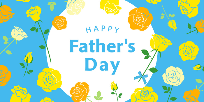 Father's Day banner with rose design (2:1) _vector illustration