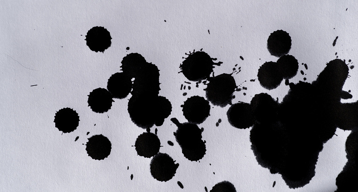 Spattered black ink