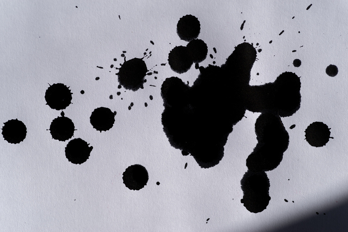 Spattered black ink