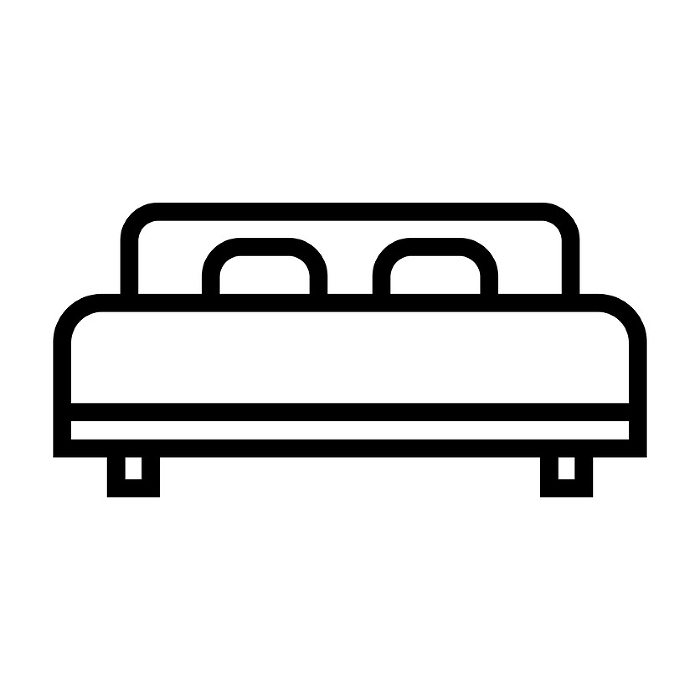 Simple double bed icon. Vector.