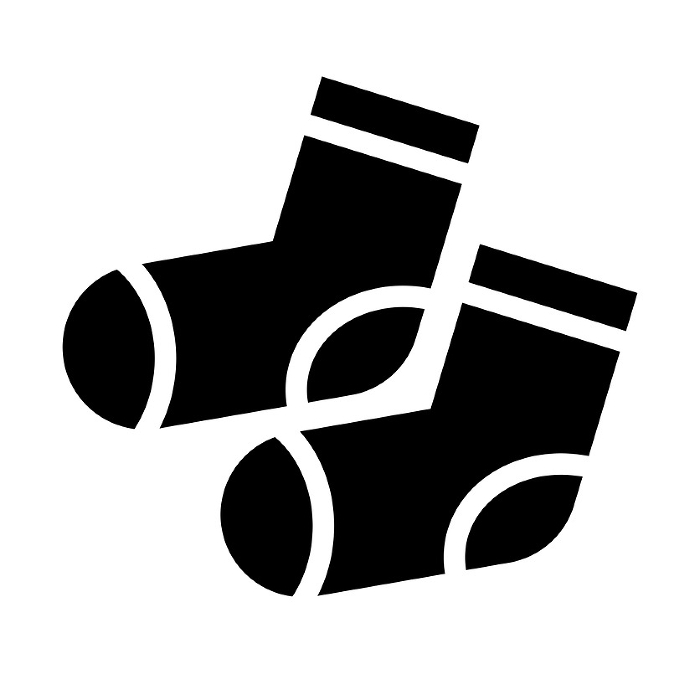 Silhouette icon of a sock. Vector.