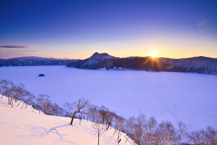 Sunrise at Lake Mashu, Hokkaido, Japan At Lake Mashu, Teshikaga