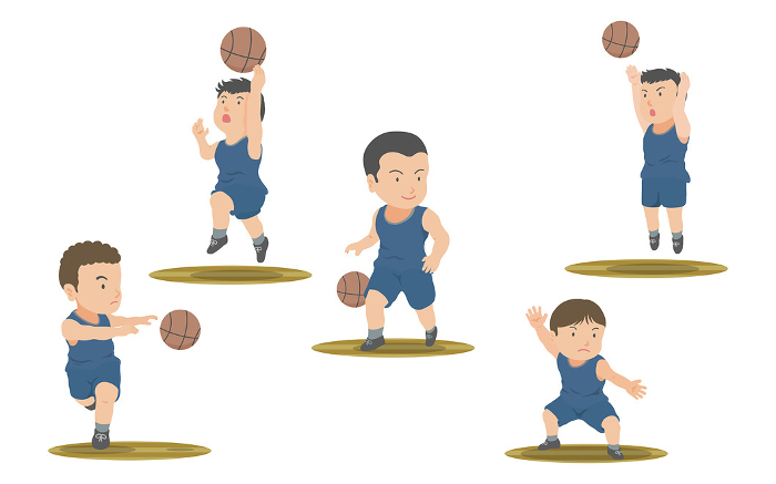 Clip art set of basketball player