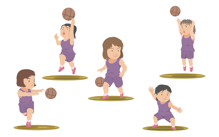 Clip art set of basketball player