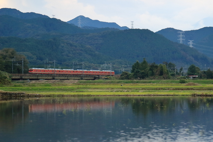 Tobu Railway Type 8000 Type 8111F extra group train running in the Kanuma district of the Nikko Line