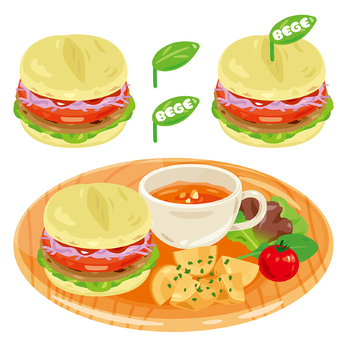 Veggie Burger Plate Set