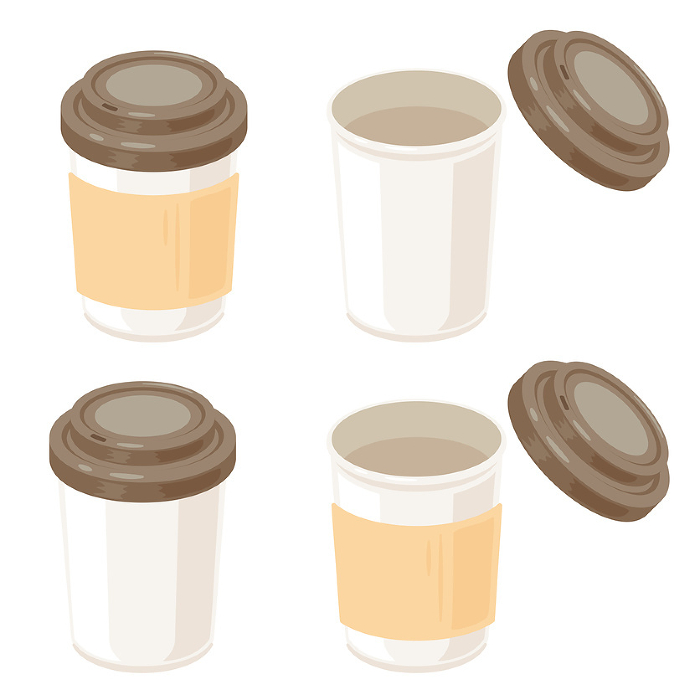 Paper cup set with lid