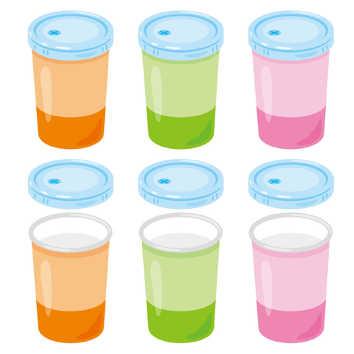 Colorful paper cup set with lids