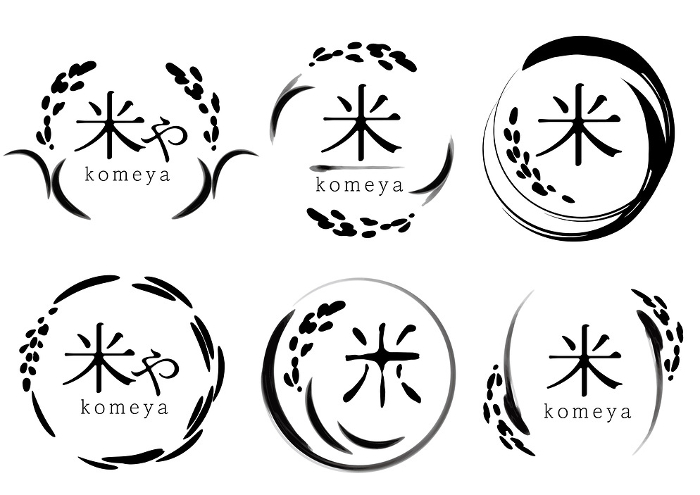 Rice Rice hand-drawn logo illustration