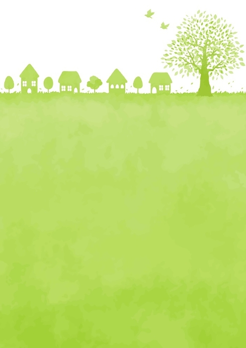 Clip art of simple green cityscape