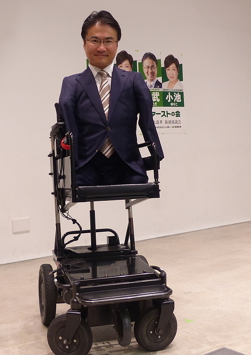 Mr. Otome is running for the Tokyo 15 House of Representatives by election. Mr. Hiroyasu Otome announced his candidacy  Photo by Koki Sato  Photo date: 20240408