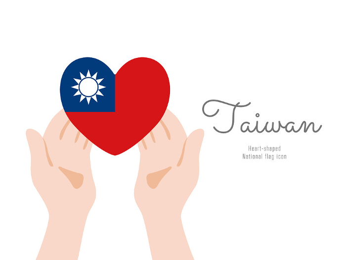 [Taiwan] hand and flag icon vector illustration