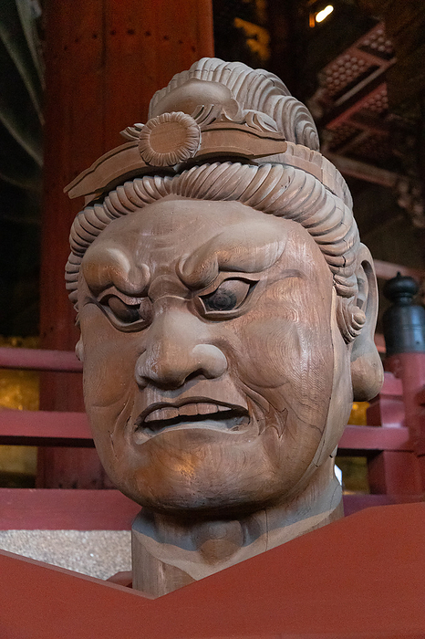 Head of Zocho ten Statue, Todaiji Temple, Nara Prefecture Inside the Great Buddha Hall  Kondo 