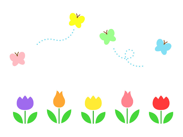 Clip art of tulip and butterfly