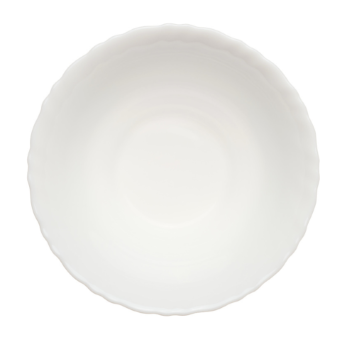 Empty white ceramic soup plate, top view Empty white ceramic soup plate, top view