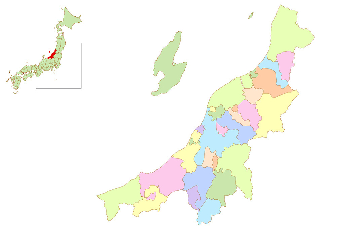 Niigata Japan Map Colorful Icons