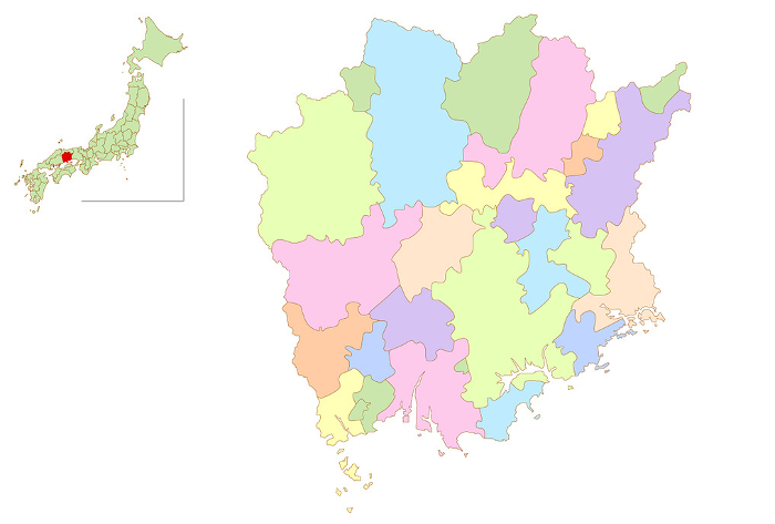 Okayama Japan Map Colorful Icons